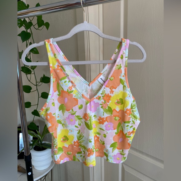 Abound 70s Floral Print Tank Top Crop Top NWOT 1X - Picture 4 of 6